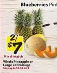 Winn Dixie Whole Pineapple or Large Cantaloupe offer