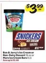 Winn Dixie Ben & Jerry's Ice Cream or Non-Dairy Dessert or Mars Ice Cream Bars offer