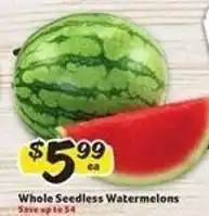 Winn Dixie Whole Seedless Watermelons offer