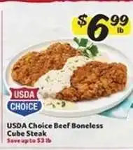 Winn Dixie USDA Choice Beef Boneless Cube Steak offer
