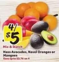Winn Dixie Hass Avocados, Navel Oranges or Mangoes offer