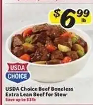 Winn Dixie USDA Choice Beef Boneless Extra Lean Beef for Stew offer