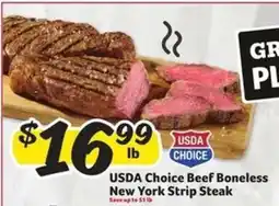 Winn Dixie USDA Choice Beef Boneless New York Strip Steak offer