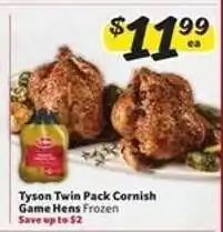 Winn Dixie Tyson Twin Pack Cornish Game Hens offer