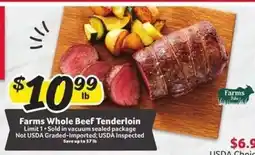 Winn Dixie Farms Whole Beef Tenderloin offer