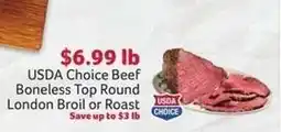 Winn Dixie USDA Choice Beef Boneless Top Round London Broil or Roast offer