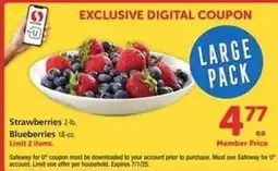 Safeway STRAWBERRIES BLUEBERRIES offer