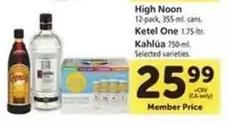 Safeway High Noon, Ketel One, Kahlúa offer