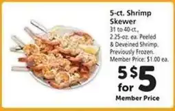 Safeway 5-ct. Shrimp Skewer offer