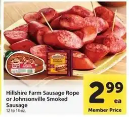 Safeway Hillshire Farm Sausage Rope or Johnsonville Smoked Sausage offer