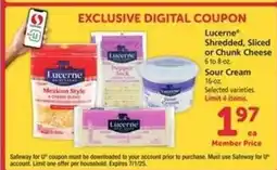 Safeway Lucerne Cheese and Sour Cream offer