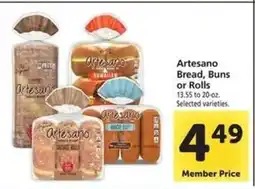 Safeway Artesano Bread, Buns or Rolls offer