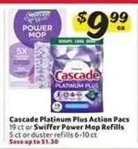 Winn Dixie Cascade Platinum Plus Action Pacs or Swiffer Power Mop Refills offer
