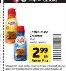 Safeway Coffee mate Creamer offer