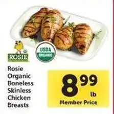 Safeway Rosie Organic Boneless Skinless Chicken Breasts offer