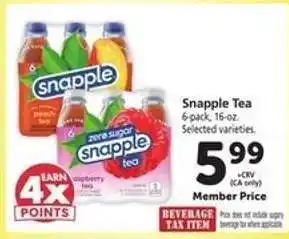 Safeway Snapple Tea offer