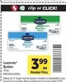 Safeway Lucerne Butter offer