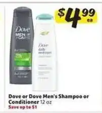 Winn Dixie Dove or Dove Men's Shampoo or Conditioner offer