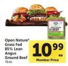 Safeway Open Nature Grass Fed 85% Lean Angus Ground Beef offer