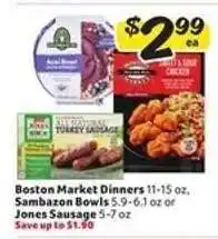 Winn Dixie Boston Market Dinners, Sambazon Bowls, or Jones Sausage offer