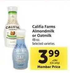 Safeway Califia Farms Almondmilk, or Oatmilk offer