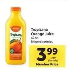 Safeway Tropicana Orange Juice offer