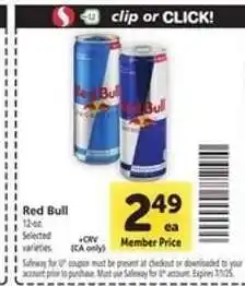 Safeway Red Bull offer