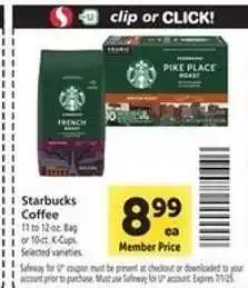 Safeway Starbucks Coffee offer