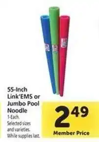 Safeway 55-Inch Link'EMS or Jumbo Pool Noodle offer