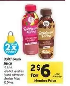 Safeway Bolthouse Juice offer