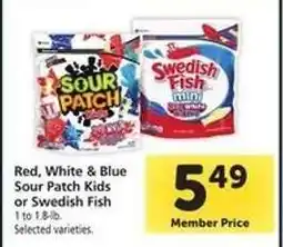 Safeway Red, White & Blue Sour Patch Kids or Swedish Fish offer