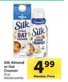 Safeway Silk Almond or Oat Creamer offer