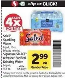 Safeway Signature Select Refreshe Purified Drinking Water offer
