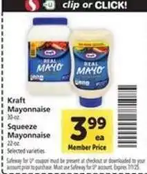 Safeway Kraft Mayonnaise offer