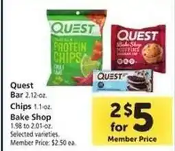 Safeway Quest Bar, Chips, Bake Shop offer