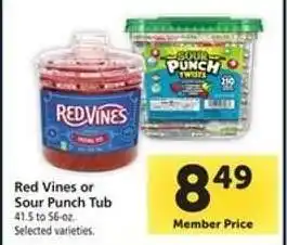 Safeway Red Vines or Sour Punch Tub offer