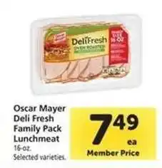 Safeway Oscar Mayer Deli Fresh Family Pack Lunchmeat offer