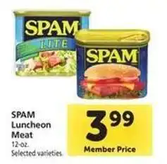Safeway Spam Luncheon Meat offer