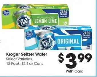 Kroger Kroger Seltzer Water offer