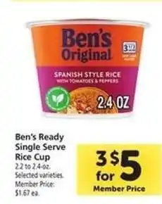 Safeway Ben's Ready Single Serve Rice Cup offer
