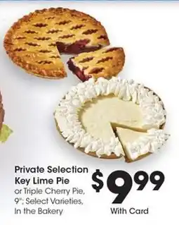 Kroger Private Selection Key Lime Pie or Triple Cherry Pie offer