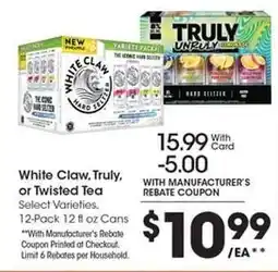 Kroger White Claw, Truly or Twisted Tea offer