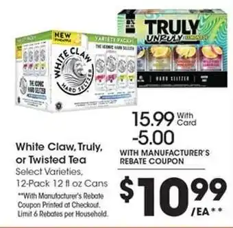 Kroger White Claw, Truly or Twisted Tea offer