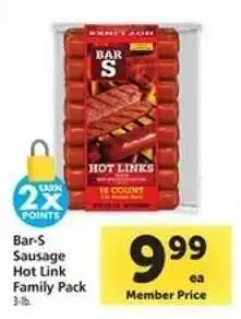 Safeway Bar-S Sausage Hot Link Family Pack offer