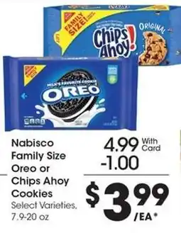 Kroger Nabisco Family Size Oreo or Chips Ahoy! Cookies offer