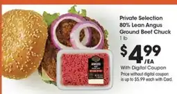 Kroger Private Selection 80% Lean Angus Ground Beef Chuck offer