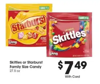 Kroger Skittles or Starburst Family Size Candy offer