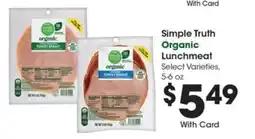 Kroger Simple Truth Organic Lunchmeat offer