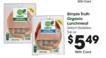 Kroger Simple Truth Organic Lunchmeat offer
