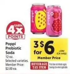 Safeway Poppi Prebiotic Soda offer